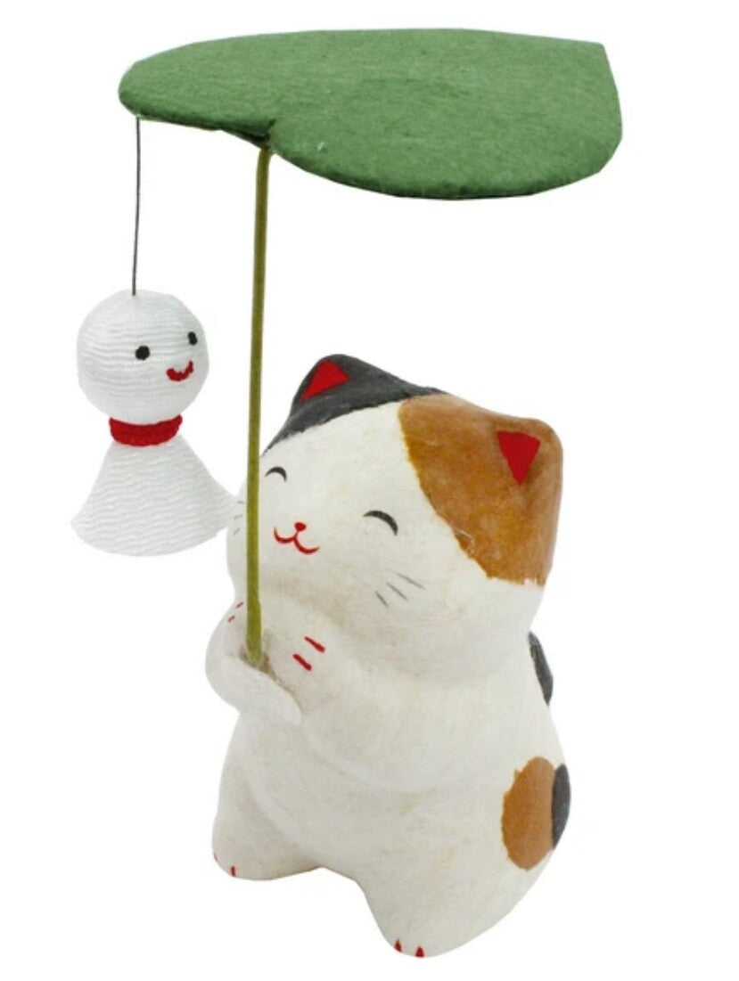 Figurine Chat en Chigiri-Washi – Décoration Japonaise Artisanale