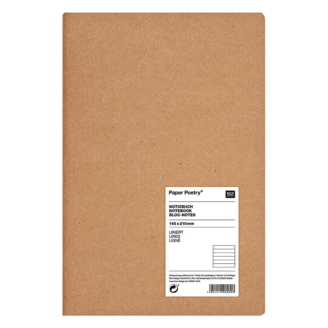 photo pakcshot du carnet kraft à customiser format A5 de la marque rico design