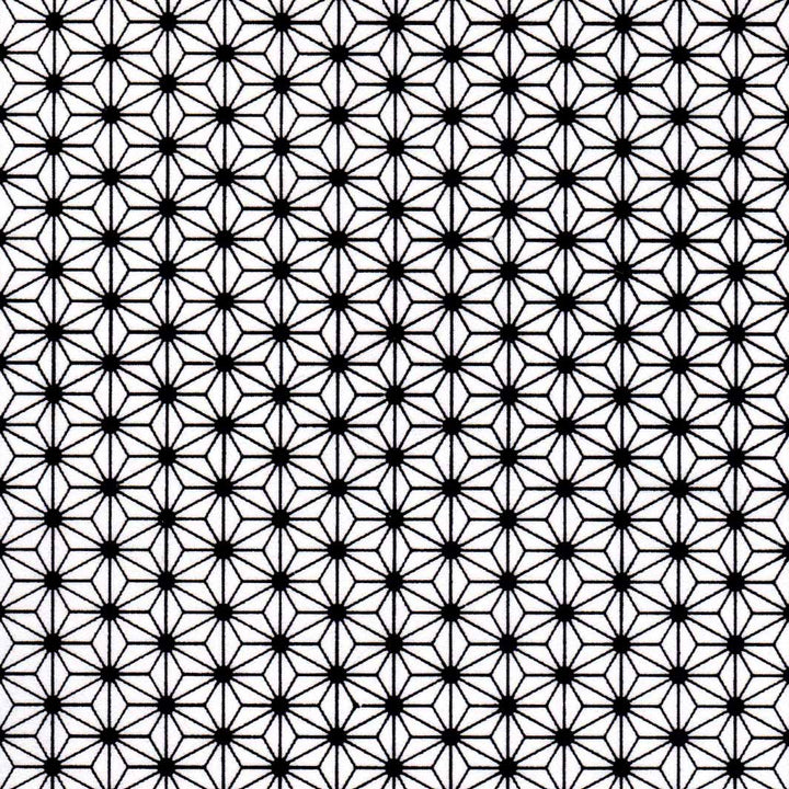 carré de 10cm par 10cm de papier japonais yuzen chiyogami aux motifs de petites étoiles dans les tons noirs et blancs adeline klam (M524)