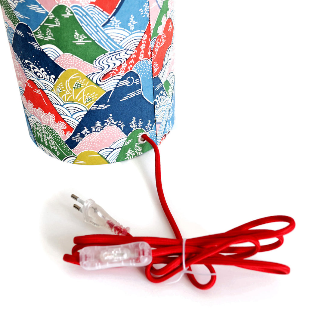 Lampe Japonaise à Poser - Montagnes et Rivières - Rouge, Bleu, Vert, Jaune et Rose  - M969