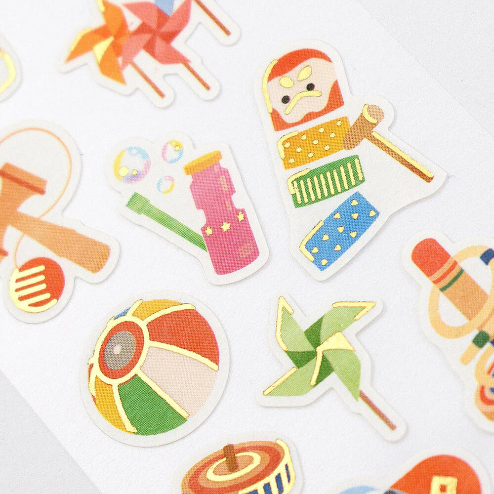 image packshot de détails des stickers de la planche de 20 stickers « jouets japonais » pour NB Co., Ltd. Japan