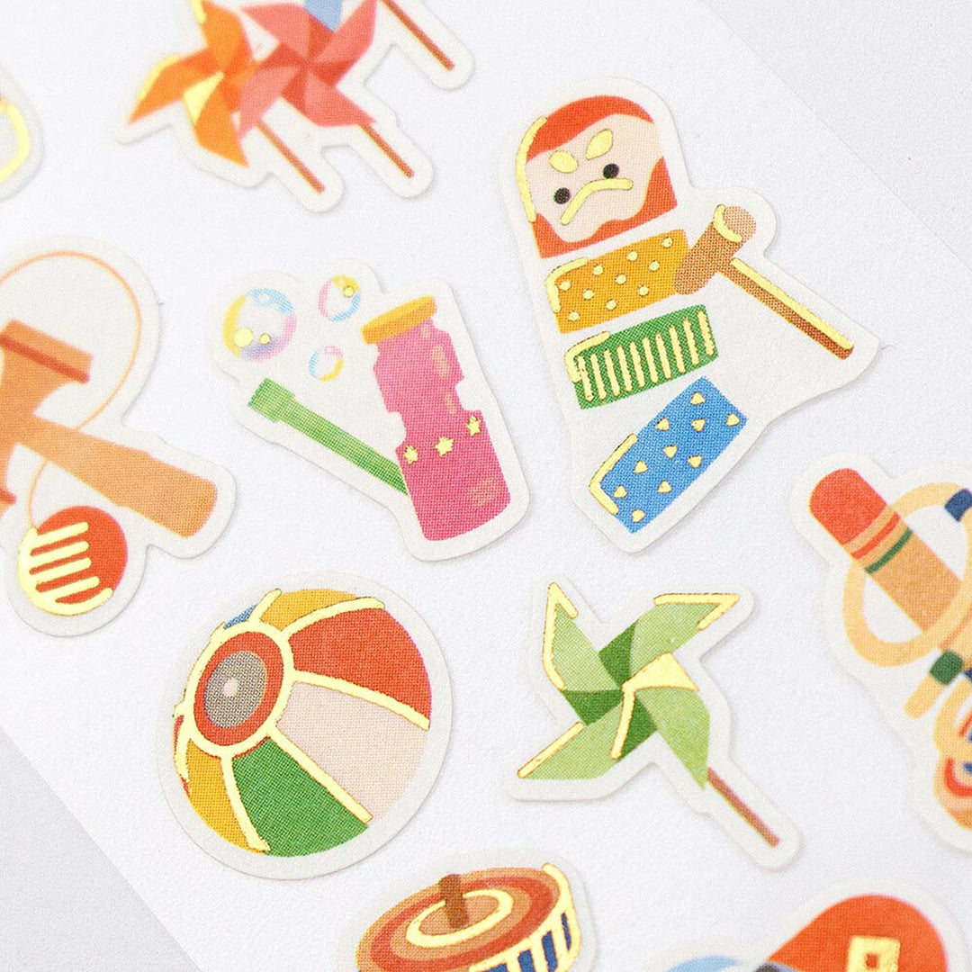 image packshot de détails des stickers de la planche de 20 stickers « jouets japonais » pour NB Co., Ltd. Japan