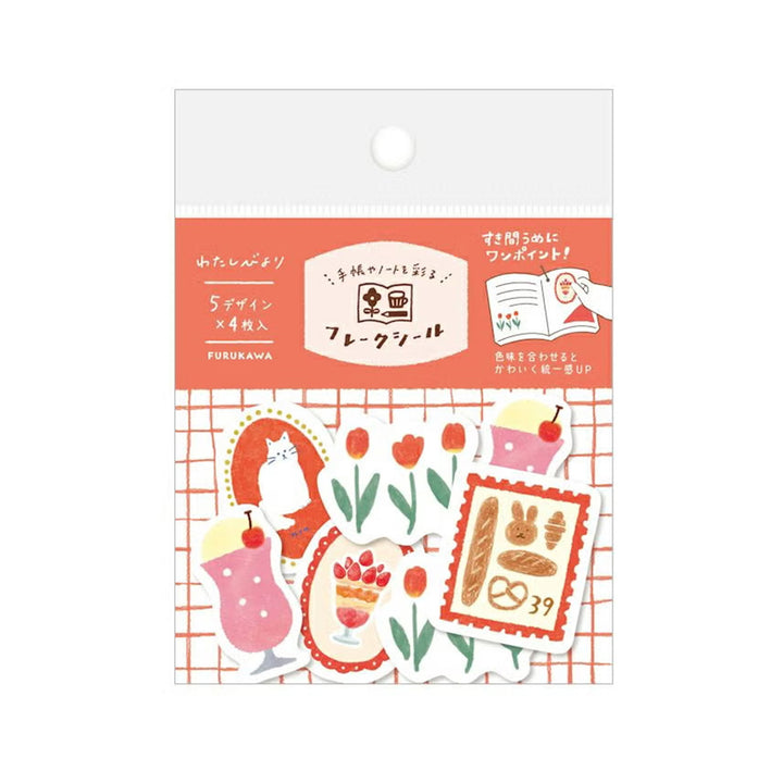 image packshot du packaging du lot de 20 stickers au thème dans les tons rouges de furukawashiko