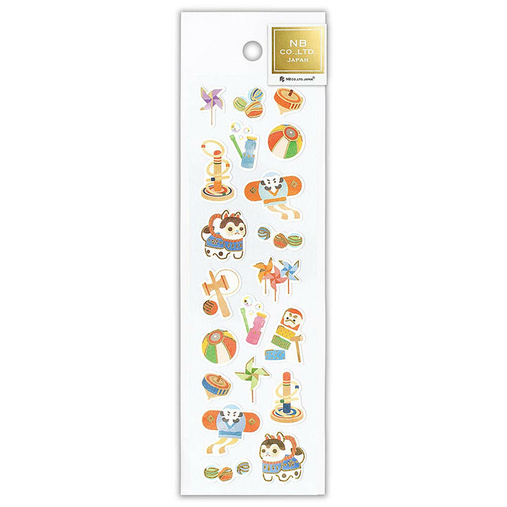 image packshot de la planche de 20 stickers « jouets japonais » pour NB Co., Ltd. Japan