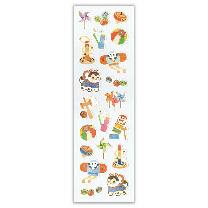 image packshot de la planche de 20 stickers « jouets japonais » pour NB Co., Ltd. Japan