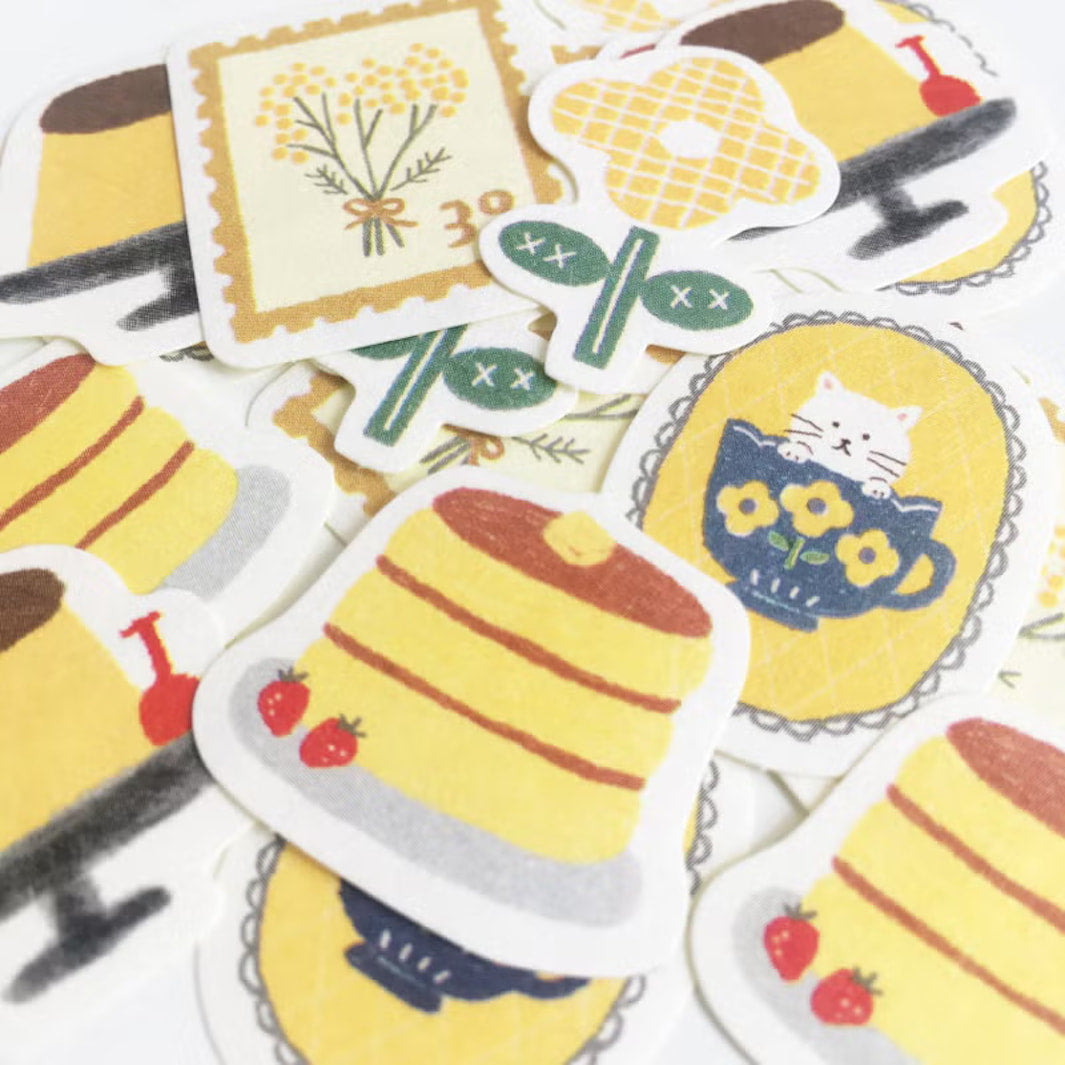 image packshot des stickers en vrac du lot de 20 stickers au thème dans les tons jaunes de furukawashiko 