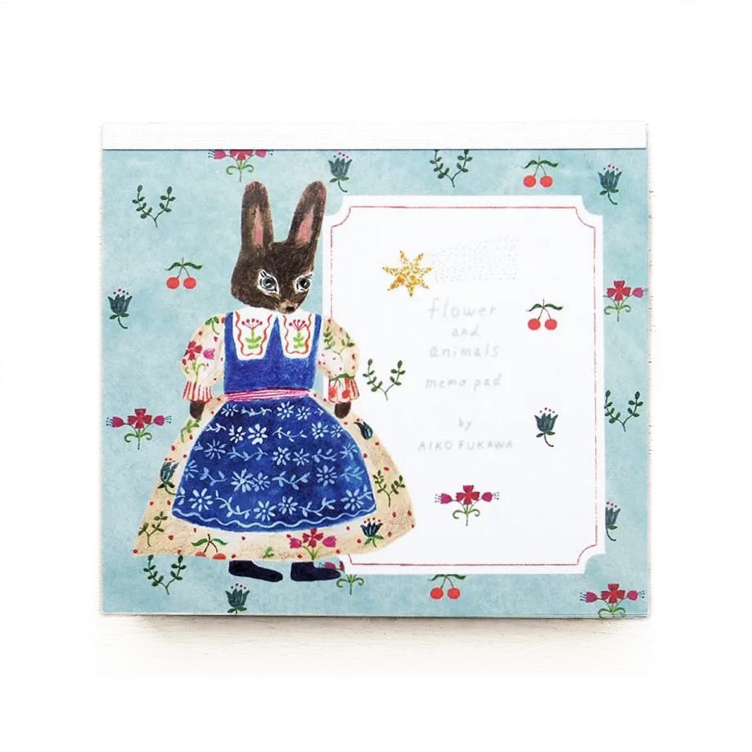 photo packshot du bloc-notes de 120 feuilles « flower and animals » par Mariko Fukuoka pour Cozyca Products