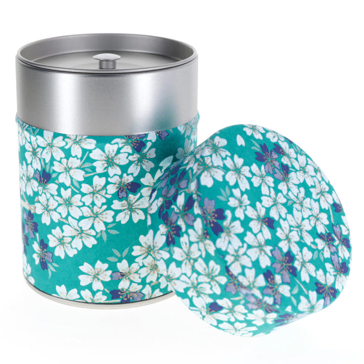 Papier Japonais - Fleurs de Cerisier - Bleu Turquoise et Marine, Gris Violet et Blanc - M625