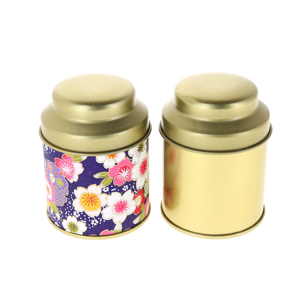 photo packshot d'une boîte à thé dôme fermée doré de 25g nue et customisée