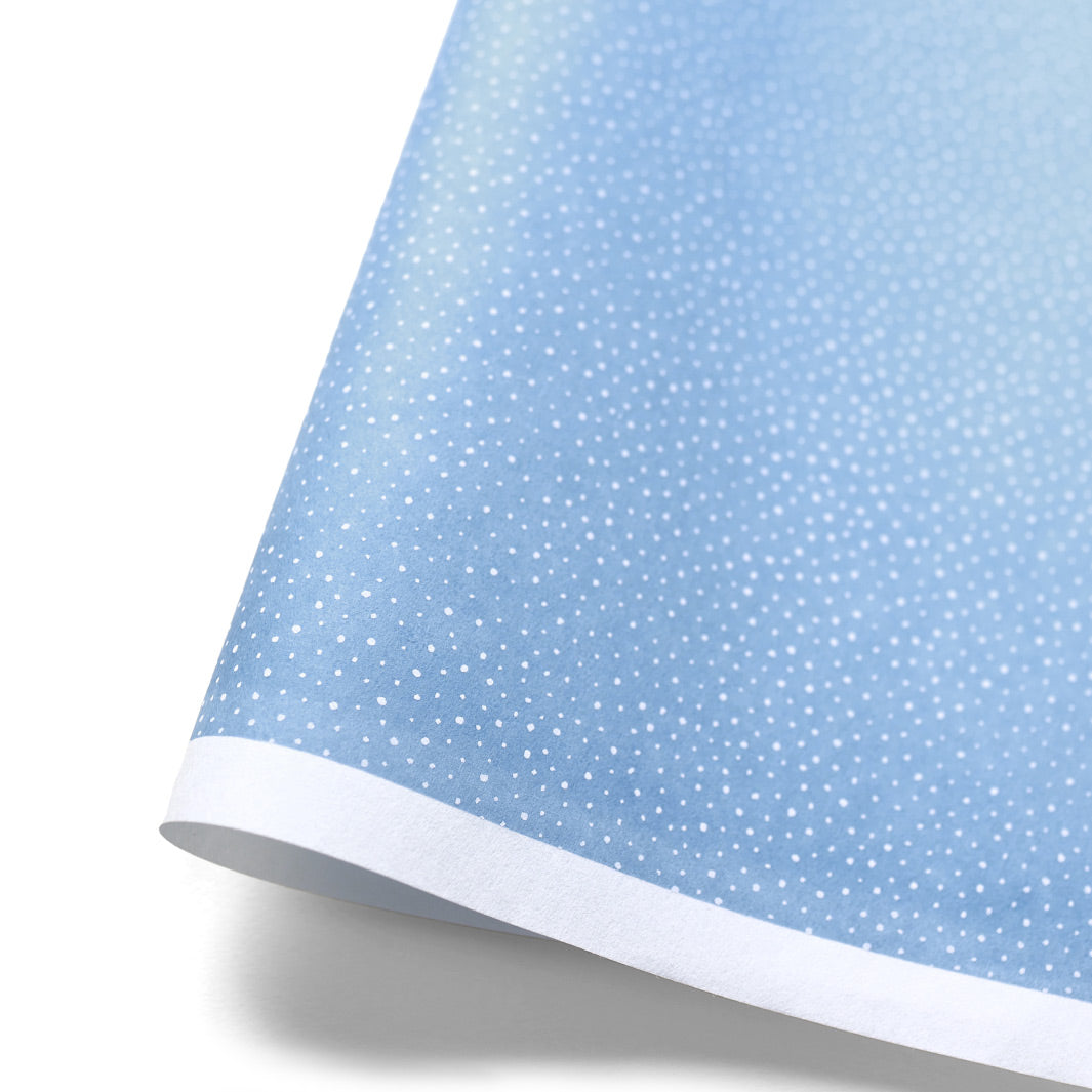 Papier Japonais - Neige - Bleu Pervenche et Blanc - M786