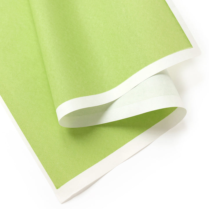 photo packshot d'une courbe du papier japonais yuzen chiyogami uni vert jardin adeline klam (U594)