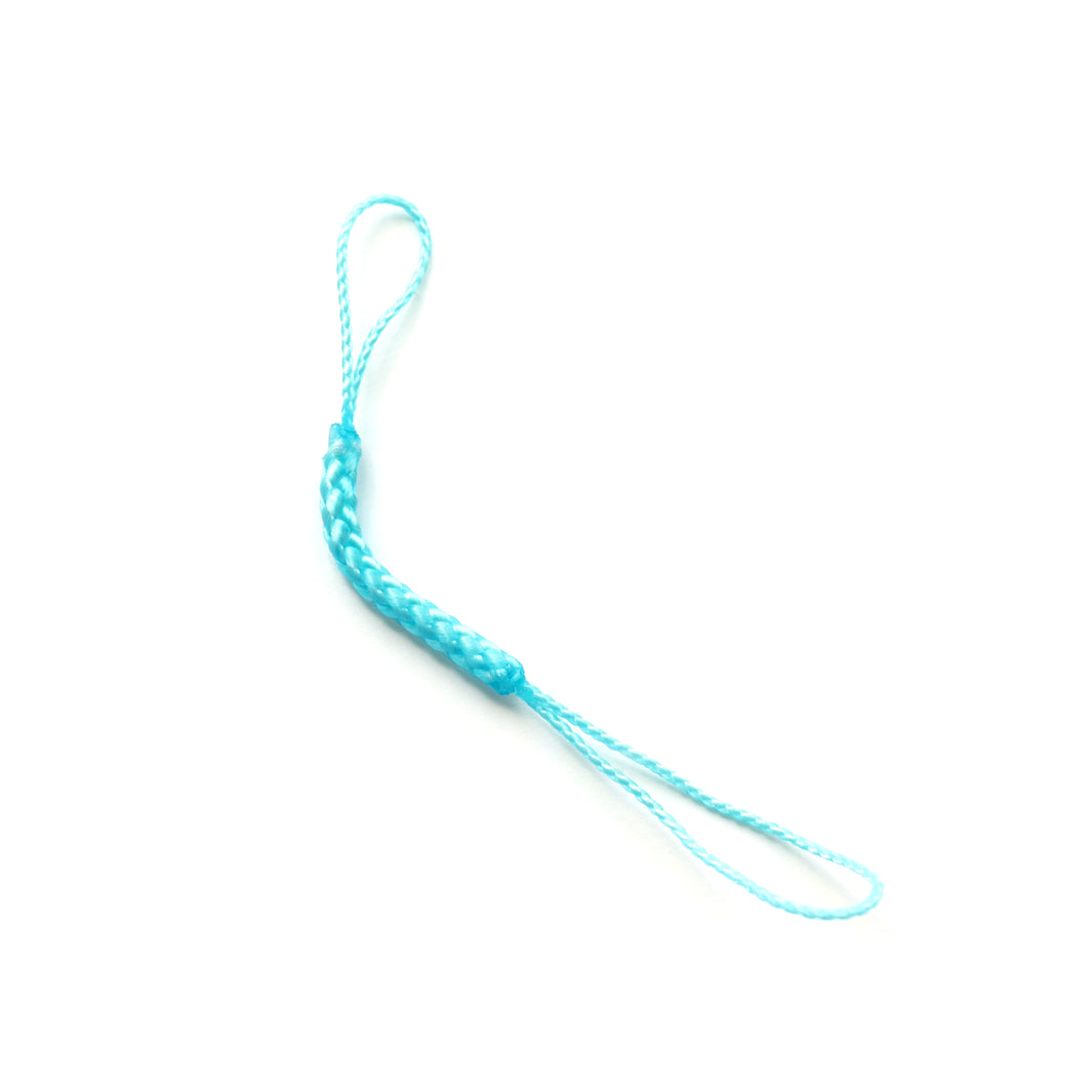 photo packshot d'une dragonne pour attache de porte-clefs de couleur bleu ciel