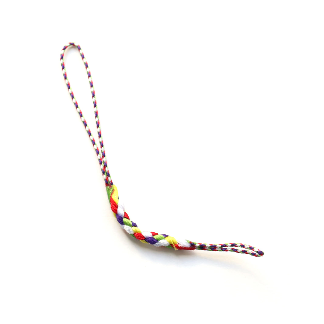 photo packshot d'une dragonne pour attache de porte-clefs multicolore
