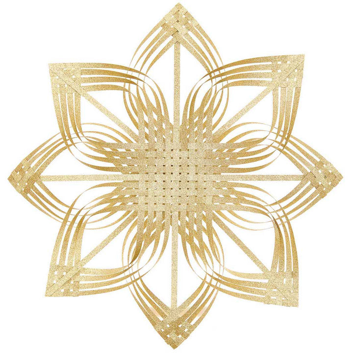 photo packshot de l'étoile à 8 branches en papier à monter dorée en taille L rico design