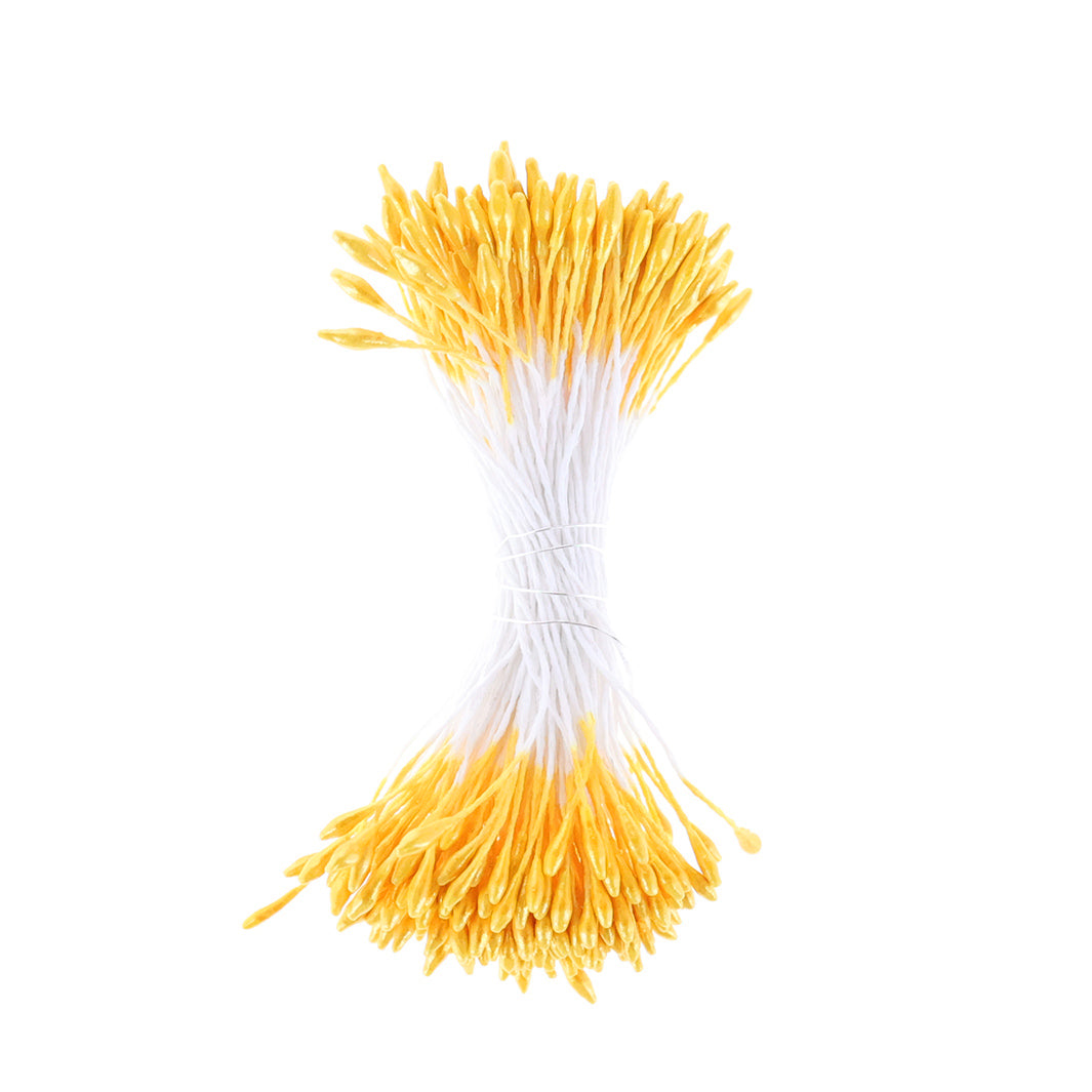 photo packshot de face du fagot de pistils de fleurs jaune métallisé et blanc (1061)