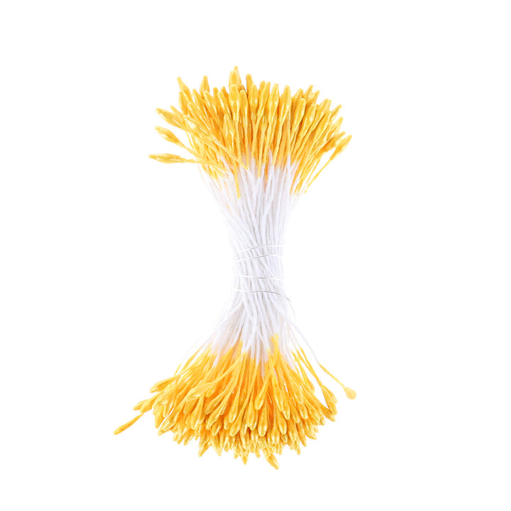 photo packshot de face du fagot de pistils de fleurs jaune métallisé et blanc (1061)
