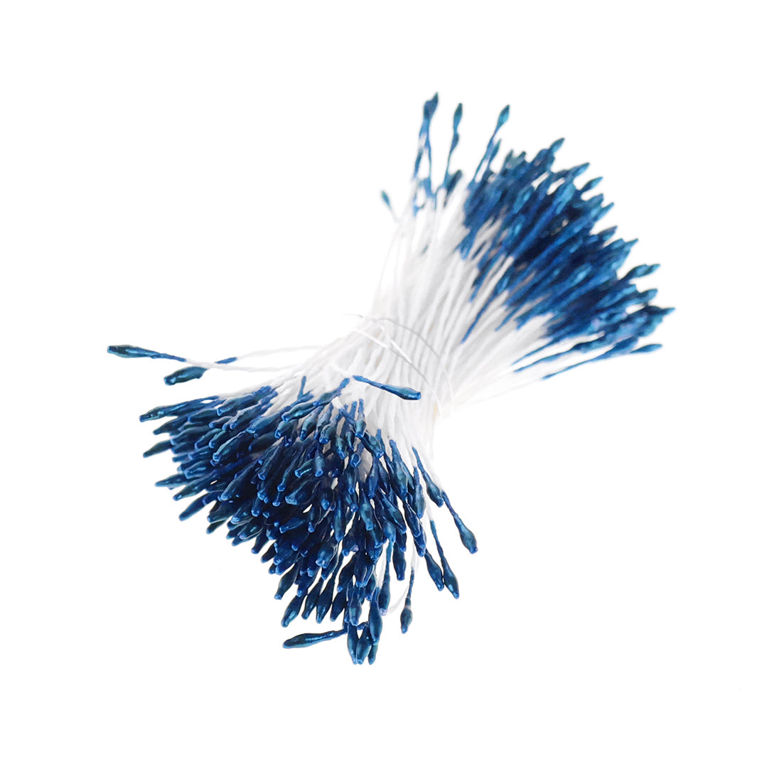 photo packshot du fagot de pistils de fleurs bleu nuit métallisé et blancs 1066