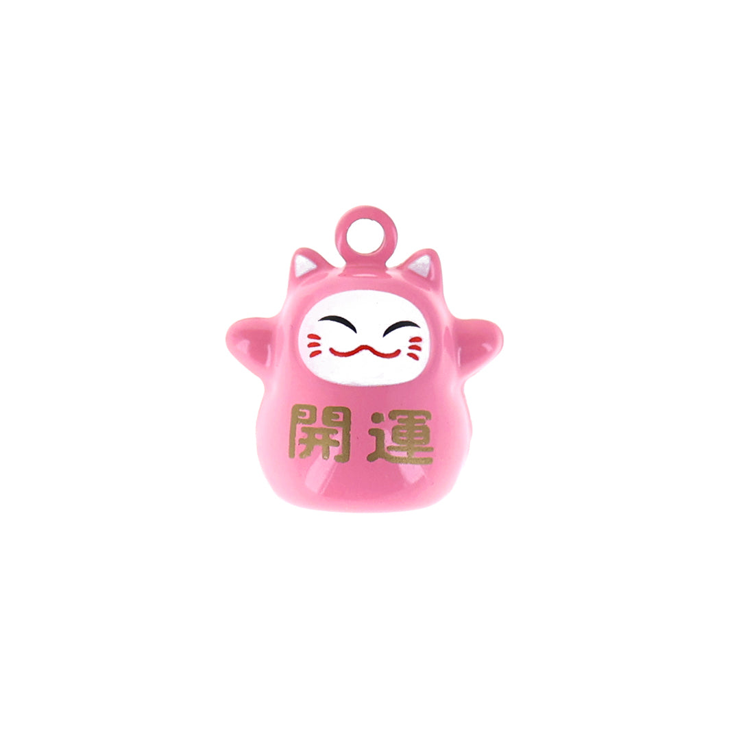 photo packshot d'un grelot en forme de maneki neko rose
