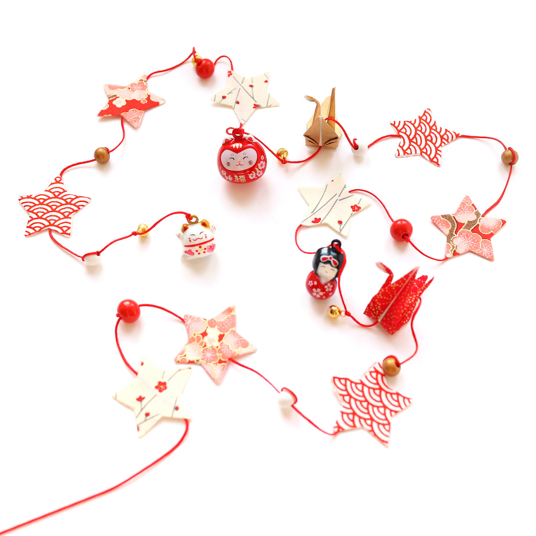 Kit Guirlande Porte-Bonheur - Rouge, Blanc et Or - Christmas