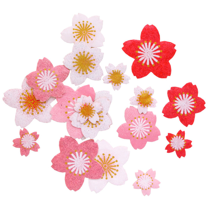photo packshot du lot de 18 stickers en forme de fleurs de cerisier dans différents tons de roses adeline klam