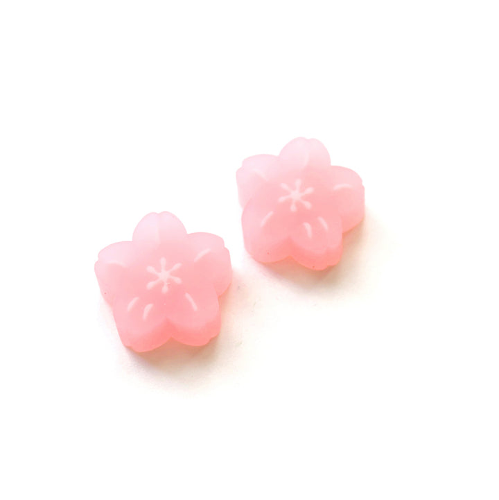 photo packshot d'un lot de 2 gommes fleurs de cerisier rose moyen rico design