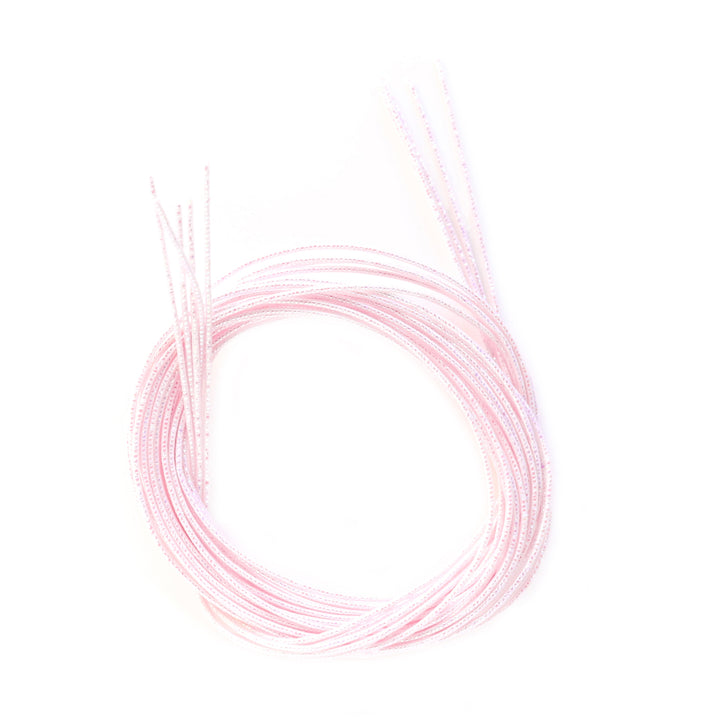 photo packshot du lot de 5 tiges souples en papier mizuhiki rose bébé irisé