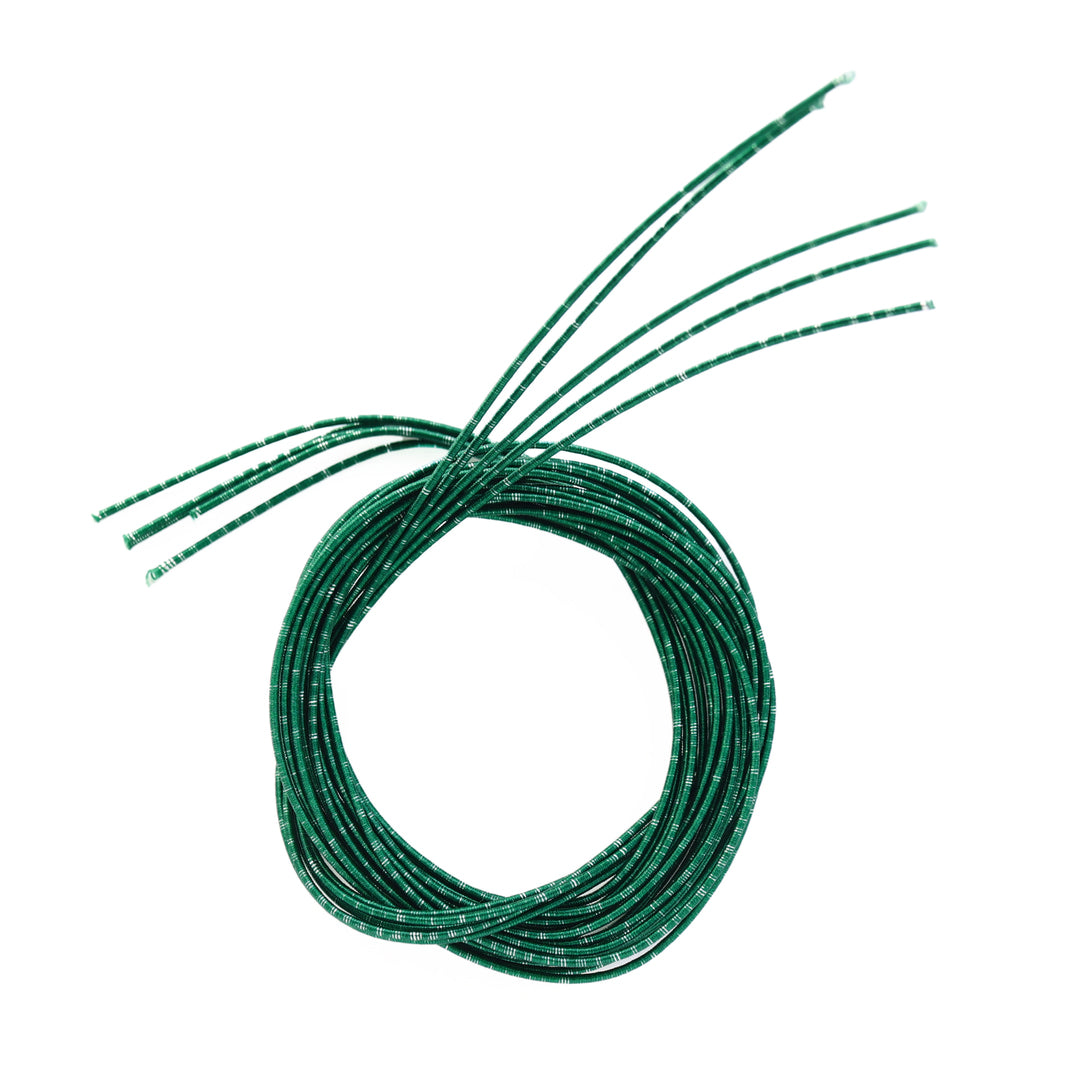 photo packshot du lot de 5 tiges souples en papier mizuhiki vert sapin semi irisé