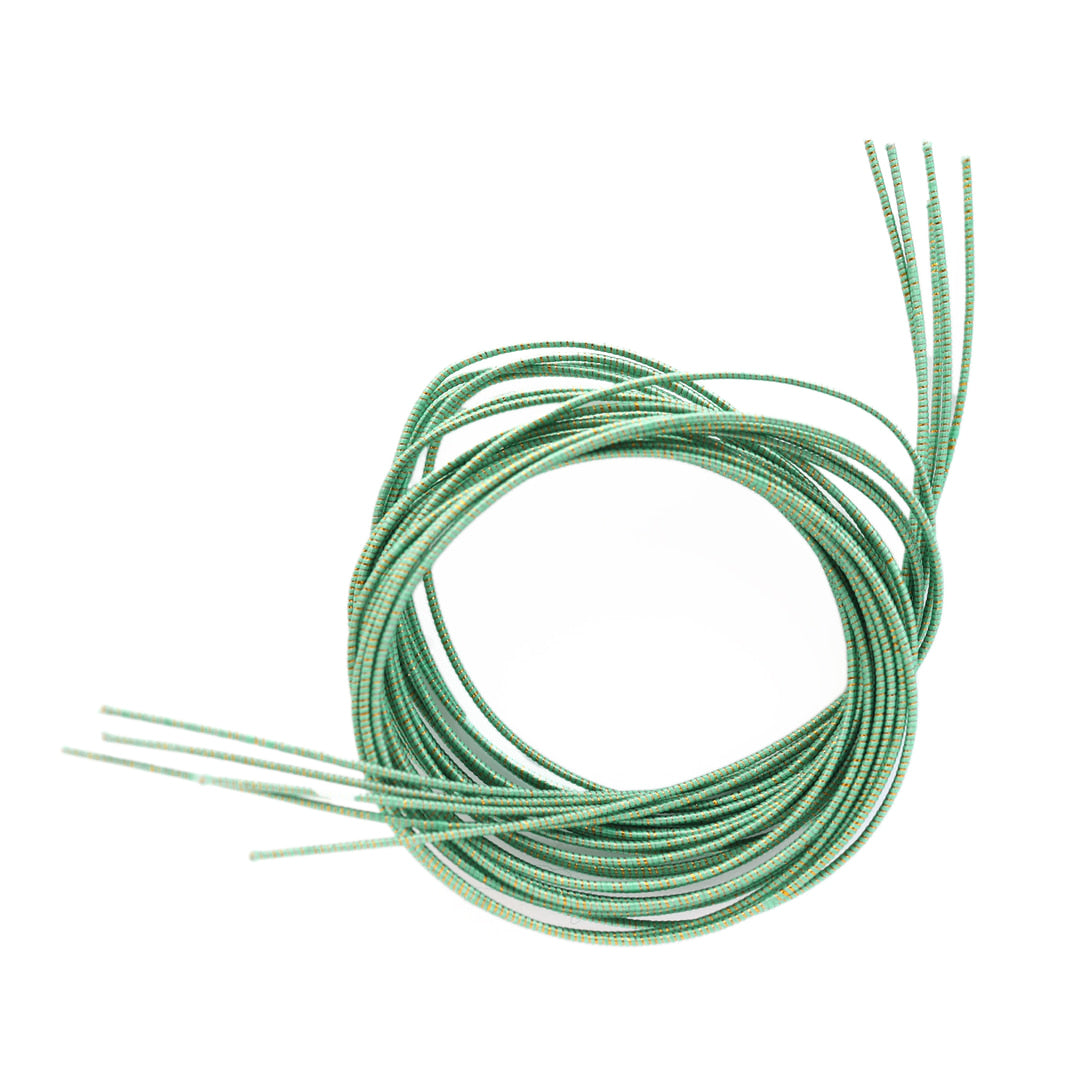 photo packshot du lot de 5 tiges souples en papier mizuhiki vert tilleul irisé