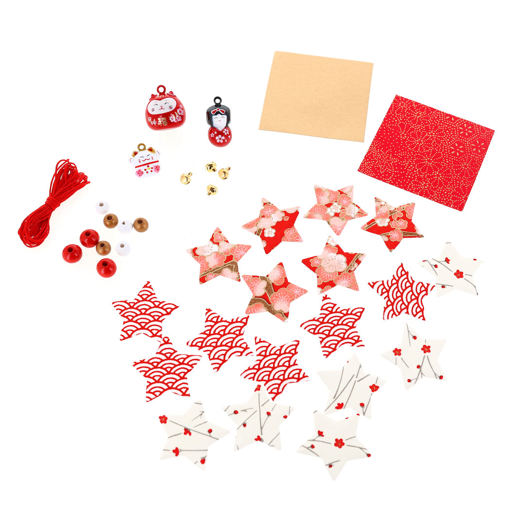 Kit Guirlande Porte-Bonheur - Rouge, Blanc et Or - Christmas