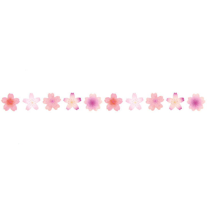 Rouleau de 200 Stickers - Fleurs de Cerisier - Rose Clair et Foncé, Corail et Fuschia