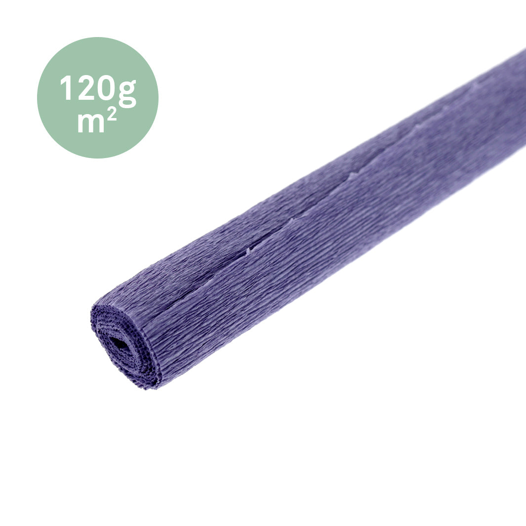 photo packshot d'un rouleau de 45cm par 50cm de papier crépon fin violet glycine 395