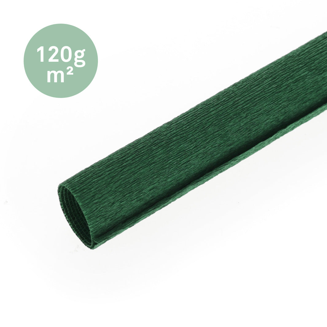 photo pakcshot d'un rouleau de 50cm par 60cm de papier crépon fin vert sapin 369