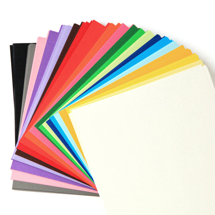 200 Papiers Origami Unis - 20 Couleurs, Tons Basiques - 15 x 15 cm