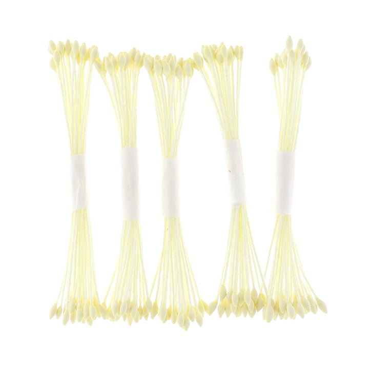 photo packshot vue de face du lot de 5 fagots de pistils de fleurs jaune pâle (239)