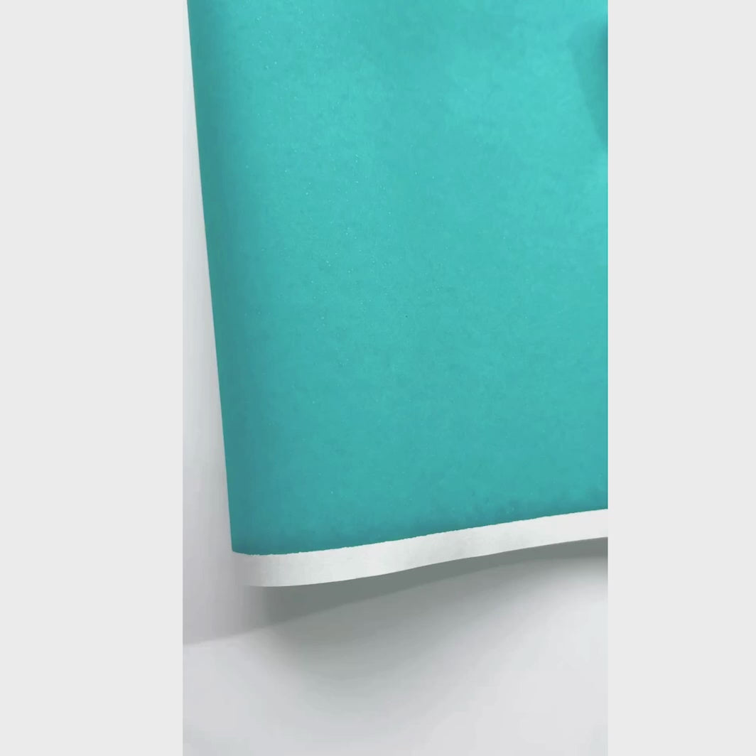 vidéo de démonstration du papier japonais yuzen chiyogami uni de couleur vert turquoise adeline klam (U539)