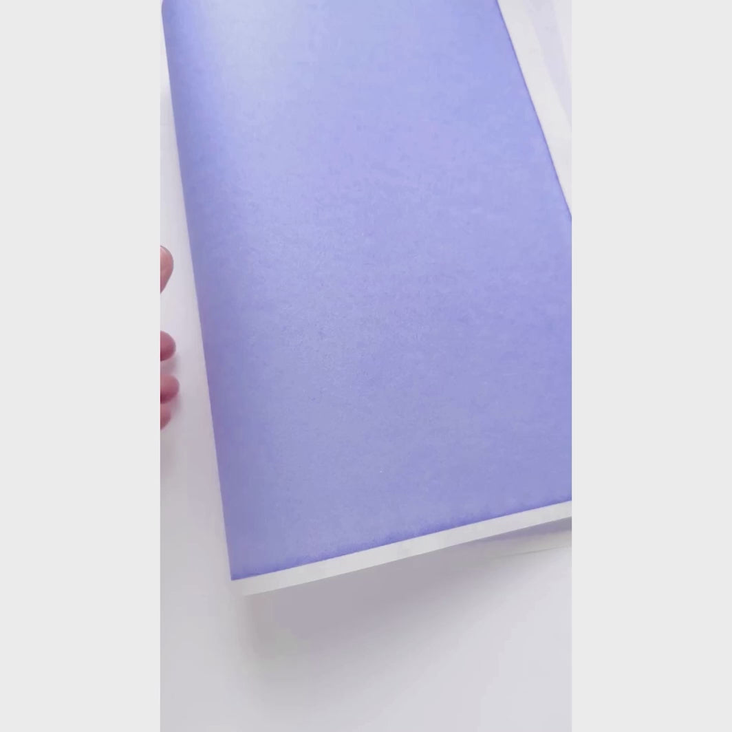 vidéo de démonstration du papier japonais yuzen chiyogami uni de couleur violet lavande adeline klam (U538)