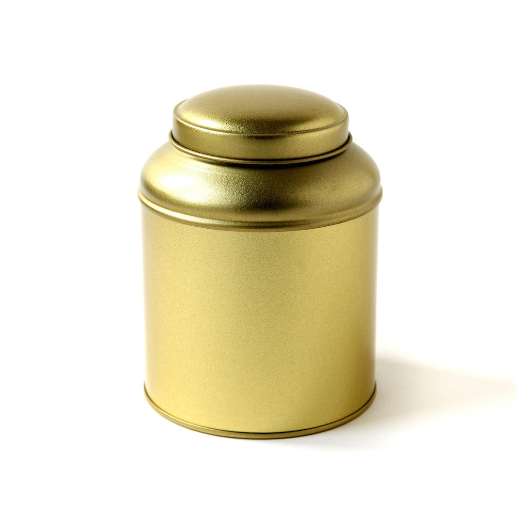 Boîte à Thé en Métal à Décorer - Dôme - Or - 125g