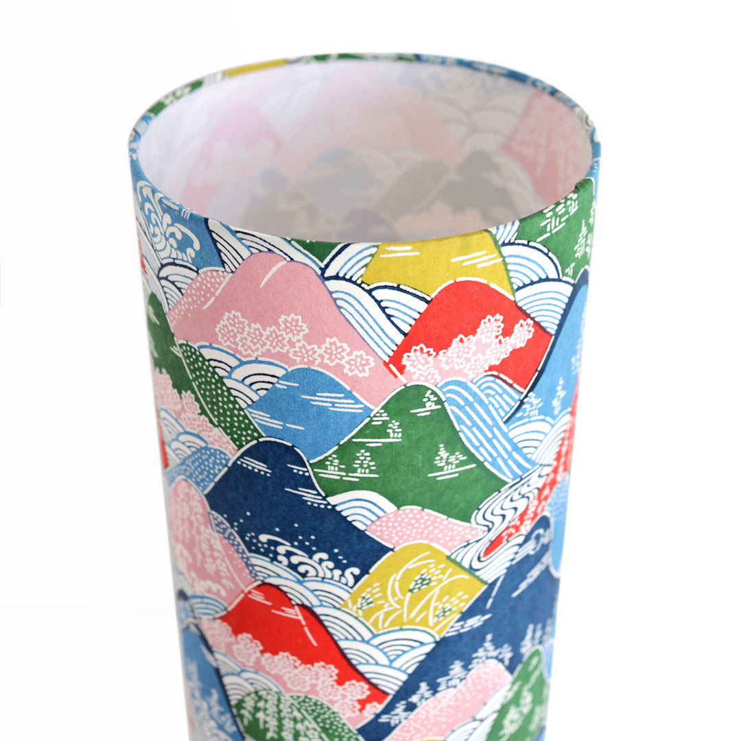Lampe Japonaise à Poser - Montagnes et Rivières - Rouge, Bleu, Vert, Jaune et Rose  - M969