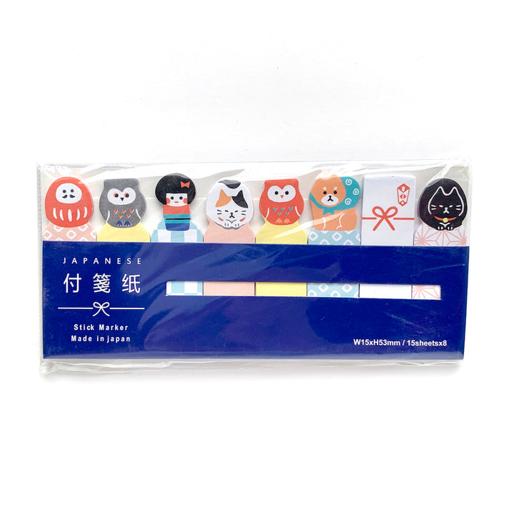 set de 120 stickers index « post-it » en forme d'objets et d'animaux japonais