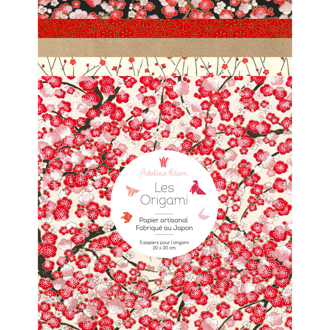 5 Papiers Origami - 19,50 x 19,50 cm - Réveillon - 20J
