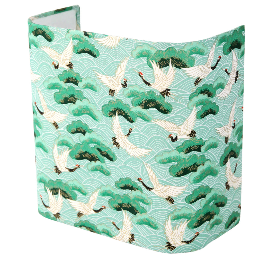 Applique Murale Japonaise - Grues, Pins et Vagues - Vert d'Eau et Vert Sapin - M921