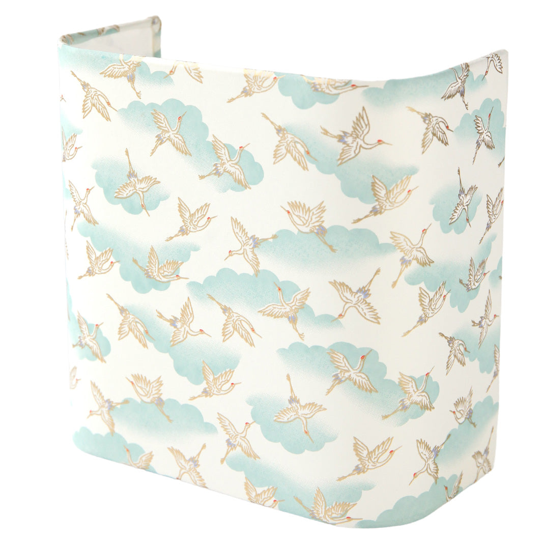 Applique Murale Japonaise - Grues et Nuages - Bleu Gris et Crème - M922