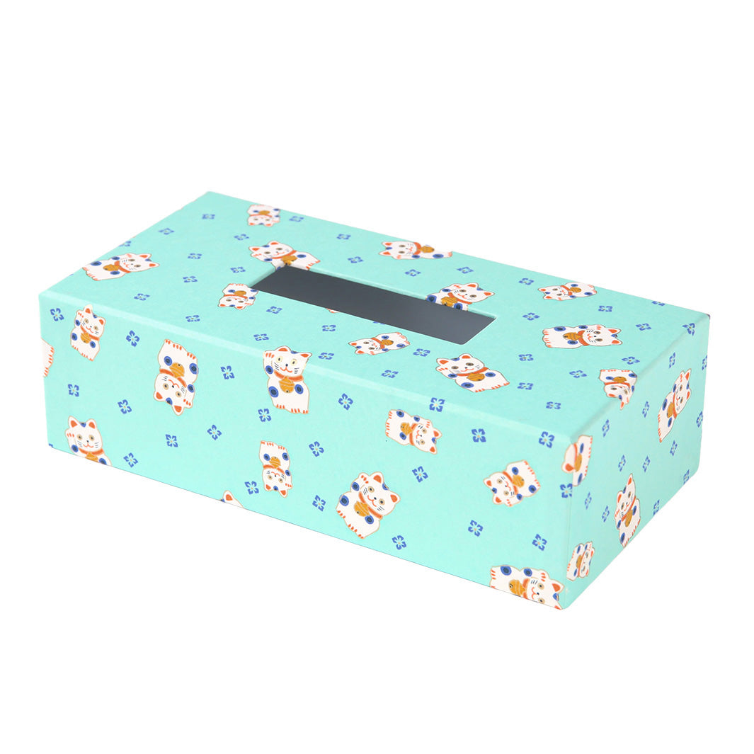 Boîte à Mouchoirs - Maneki Neko - Menthe, Orange et Bleu Violet - M838