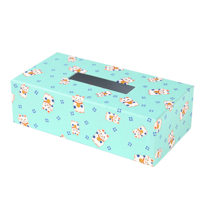 Boîte à Mouchoirs - Maneki Neko - Menthe, Orange et Bleu Violet - M838