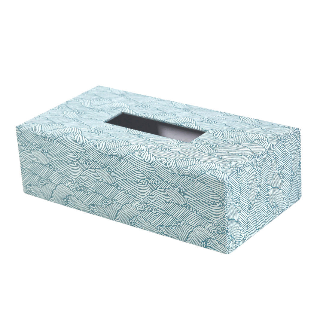 Boîte à Mouchoirs - Océan - Bleu Pétrole et Blanc - M855