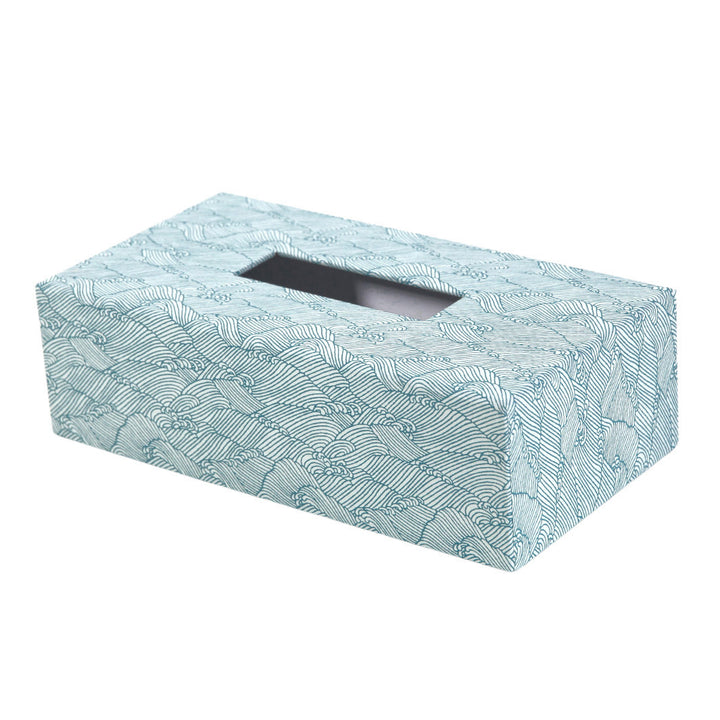 Boîte à Mouchoirs - Océan - Bleu Pétrole et Blanc - M855
