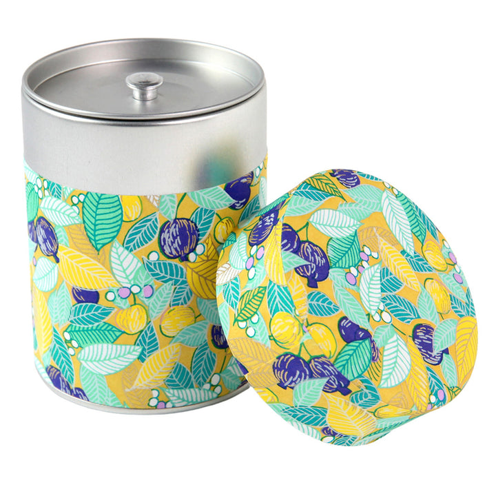 Papier Japonais - Feuilles, Baies et Fruits - Jaune, Bleu Turquoise et Violet - M853