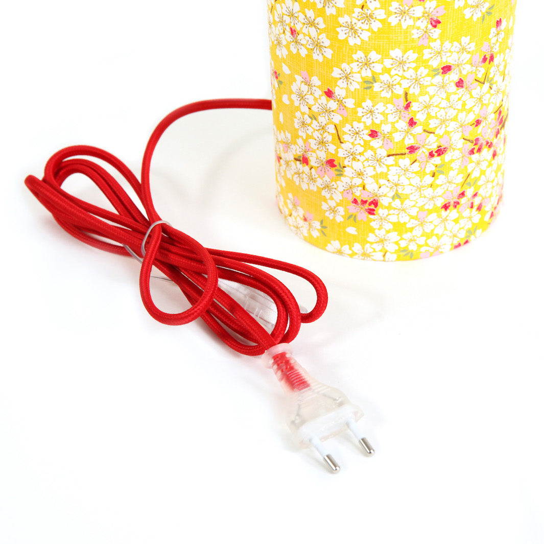 Lampe Japonaise à Poser - Fleurs de Cerisier - Jaune - M364
