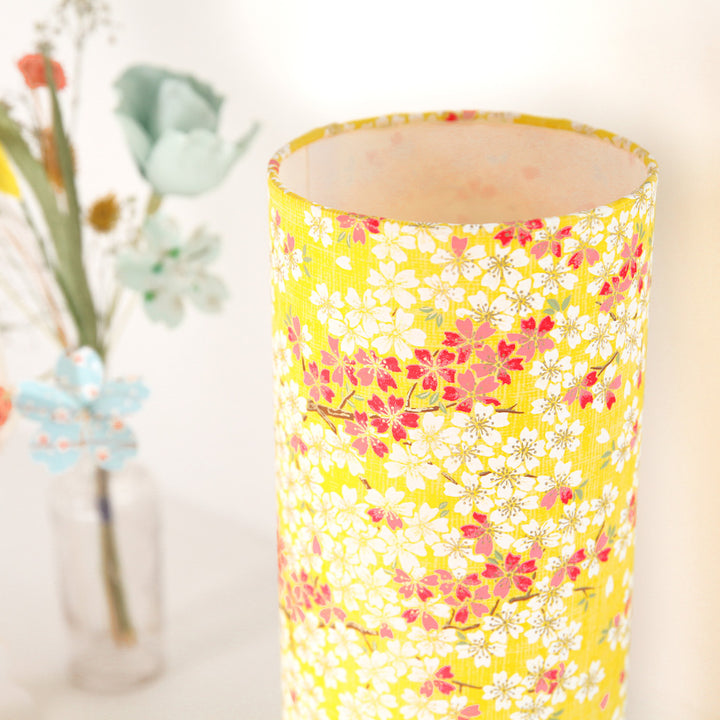 Lampe Japonaise à Poser - Fleurs de Cerisier - Jaune - M364