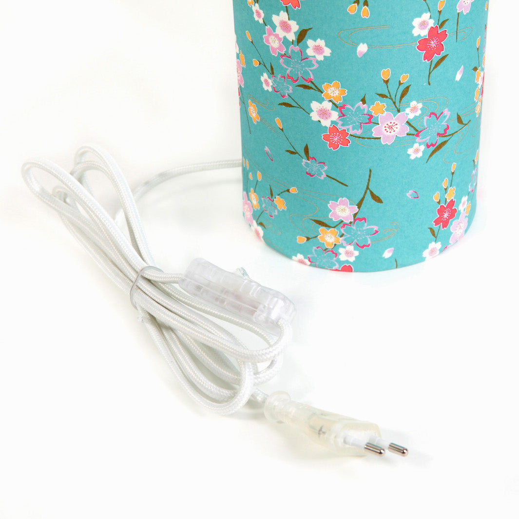 Lampe Japonaise à Poser - Fleuris - Turquoise - M380